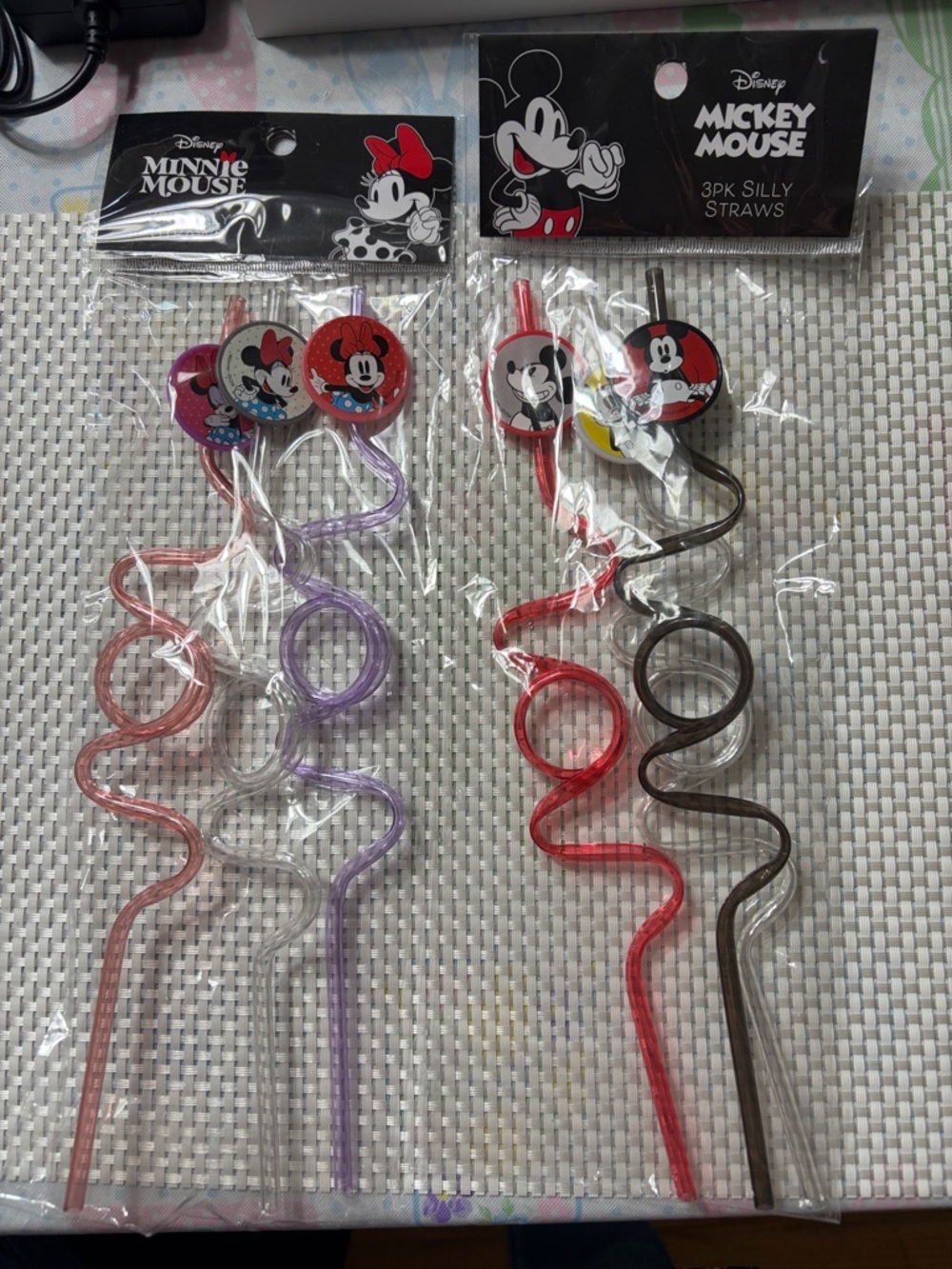 4/$20 bundle Disney Minnie Mouse or Mickey Mouse Silly Spiral Straws